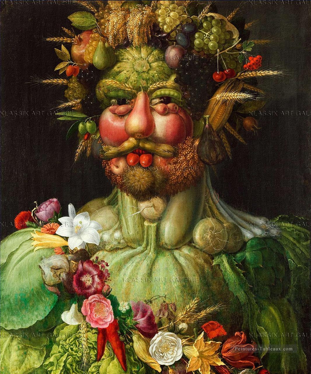 homme de légumes et de fleurs Giuseppe Arcimboldo Peintures à l'huile